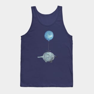 Blue air balloon and elephant Tank Top